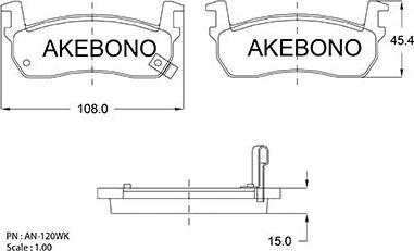 Akebono AN-120WK - Komplet Pločica, disk-kočnica www.molydon.hr