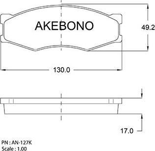 Akebono AN-127KE - Komplet Pločica, disk-kočnica www.molydon.hr