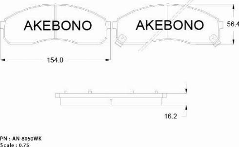 Akebono AN-8050WK - Komplet Pločica, disk-kočnica www.molydon.hr