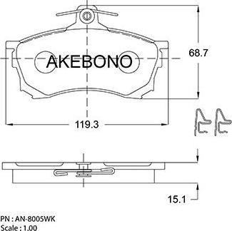 Akebono AN-8005WK - Komplet Pločica, disk-kočnica www.molydon.hr