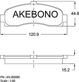 Akebono AN-8008KE - Komplet Pločica, disk-kočnica www.molydon.hr