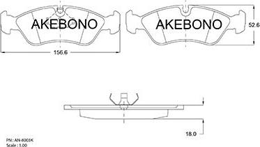 Akebono AN-8003K - Komplet Pločica, disk-kočnica www.molydon.hr