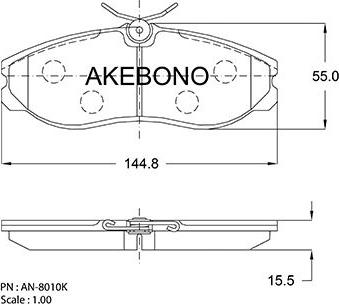 Akebono AN-8010KE - Komplet Pločica, disk-kočnica www.molydon.hr