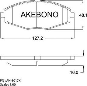 Akebono AN-8017K - Komplet Pločica, disk-kočnica www.molydon.hr