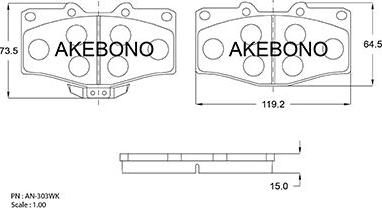 Akebono AN-8039WK - Komplet Pločica, disk-kočnica www.molydon.hr