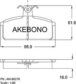 Akebono AN-8027KE - Komplet Pločica, disk-kočnica www.molydon.hr