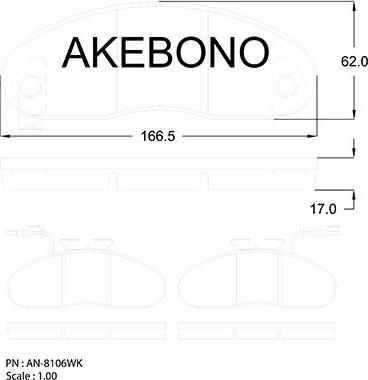 Akebono AN-8106WK - Komplet Pločica, disk-kočnica www.molydon.hr