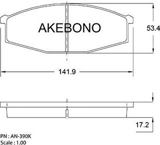 Akebono AN-390K - Komplet Pločica, disk-kočnica www.molydon.hr