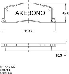 Akebono AN-340KE - Komplet Pločica, disk-kočnica www.molydon.hr