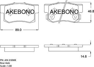 Akebono AN-310WKE - Komplet Pločica, disk-kočnica www.molydon.hr