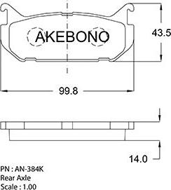 Akebono AN-384KE - Komplet Pločica, disk-kočnica www.molydon.hr