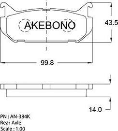 Akebono AN-384K - Komplet Pločica, disk-kočnica www.molydon.hr