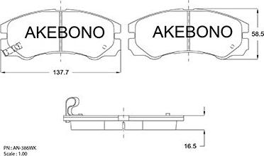 Akebono AN-386WKE - Komplet Pločica, disk-kočnica www.molydon.hr