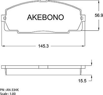 Akebono AN-334KE - Komplet Pločica, disk-kočnica www.molydon.hr