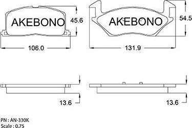 Akebono AN-330KE - Komplet Pločica, disk-kočnica www.molydon.hr