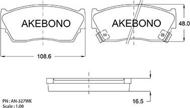 Akebono AN-327WKE - Komplet Pločica, disk-kočnica www.molydon.hr