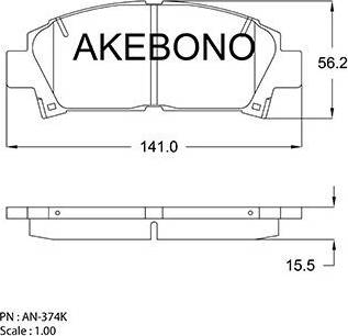 Akebono AN-374K - Komplet Pločica, disk-kočnica www.molydon.hr