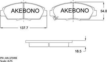 Akebono AN-375WK - Komplet Pločica, disk-kočnica www.molydon.hr