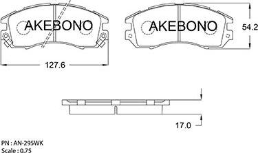 Akebono AN-295WKE - Komplet Pločica, disk-kočnica www.molydon.hr