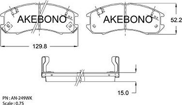 Akebono AN-249WKE - Komplet Pločica, disk-kočnica www.molydon.hr