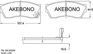 Akebono AN-245WK - Komplet Pločica, disk-kočnica www.molydon.hr