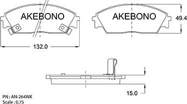 Akebono AN-264WKE - Komplet Pločica, disk-kočnica www.molydon.hr