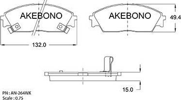 Akebono AN-264WK - Komplet Pločica, disk-kočnica www.molydon.hr