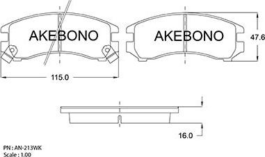 Akebono AN-213WKE - Komplet Pločica, disk-kočnica www.molydon.hr