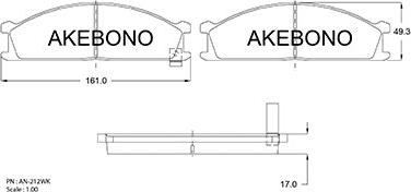 Akebono AN-212WKE - Komplet Pločica, disk-kočnica www.molydon.hr