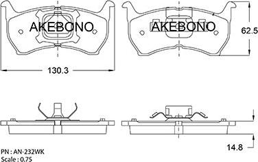 Akebono AN-232WKE - Komplet Pločica, disk-kočnica www.molydon.hr