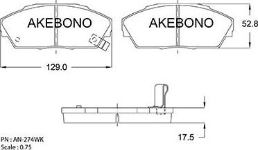 Akebono AN-274WKE - Komplet Pločica, disk-kočnica www.molydon.hr