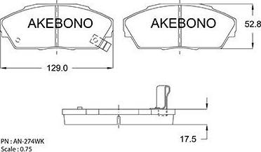 Akebono AN-274WK - Komplet Pločica, disk-kočnica www.molydon.hr