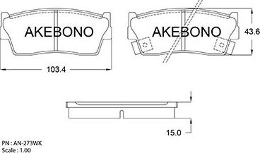 Akebono AN-273WKE - Komplet Pločica, disk-kočnica www.molydon.hr