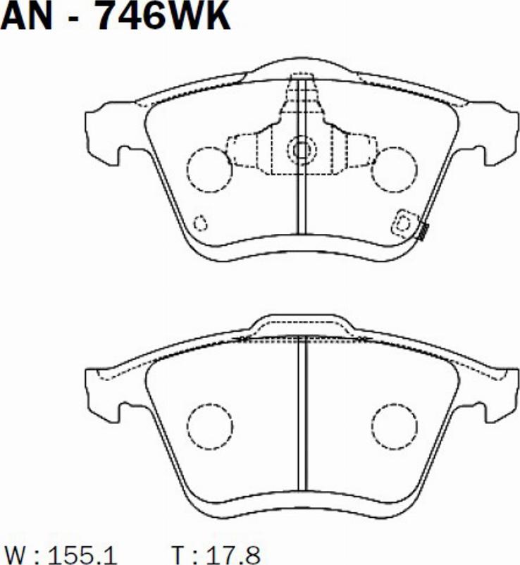 Akebono AN-746WK - Komplet Pločica, disk-kočnica www.molydon.hr