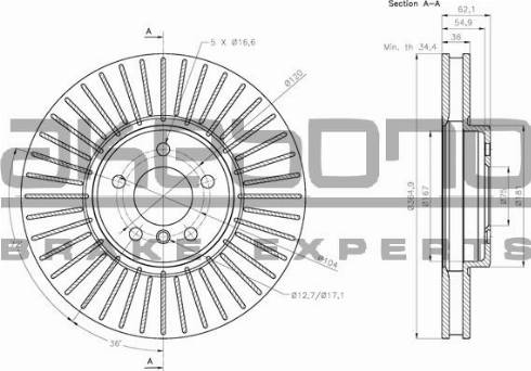 Akebono BN-0905 - Kočioni disk www.molydon.hr