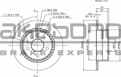 Akebono BN-0918 - Kočioni disk www.molydon.hr