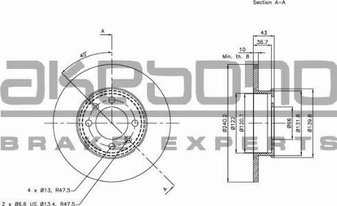 Akebono BN-0935 - Kočioni disk www.molydon.hr