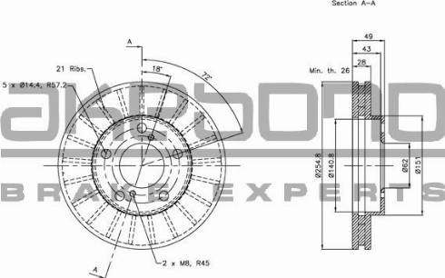 Akebono BN-0937 - Kočioni disk www.molydon.hr