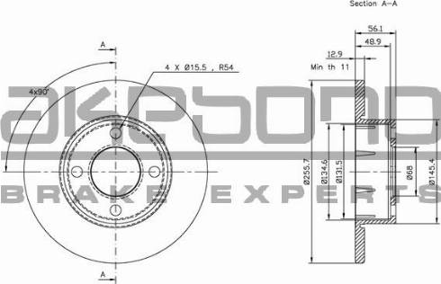 Akebono BN-0495 - Kočioni disk www.molydon.hr