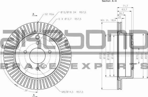 Akebono BN-0461E - Kočioni disk www.molydon.hr