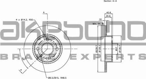 Akebono BN-0420E - Kočioni disk www.molydon.hr