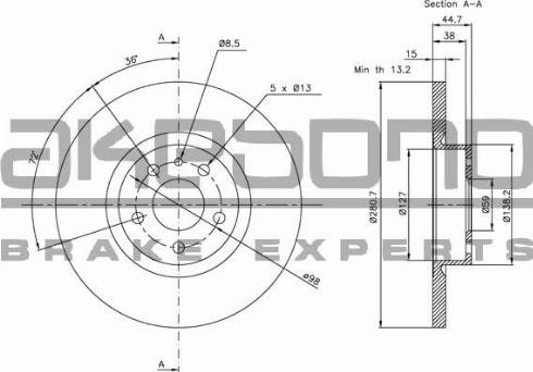 Akebono BN-0557 - Kočioni disk www.molydon.hr