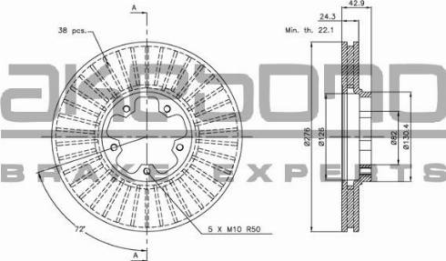 Akebono BN-0566E - Kočioni disk www.molydon.hr