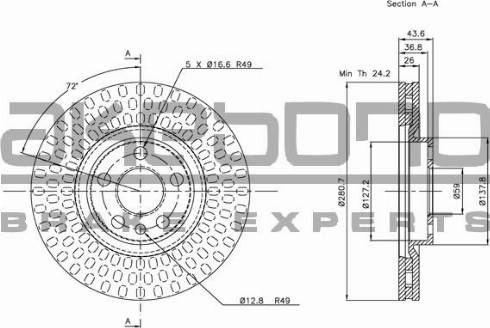 Akebono BN-0519 - Kočioni disk www.molydon.hr