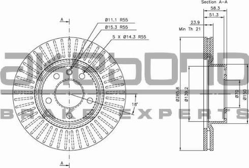 Akebono BN-0521E - Kočioni disk www.molydon.hr