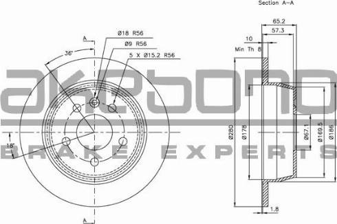 Akebono BN-0572 - Kočioni disk www.molydon.hr