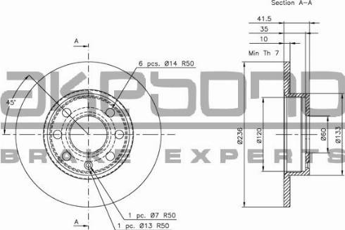 Akebono BN-0691 - Kočioni disk www.molydon.hr