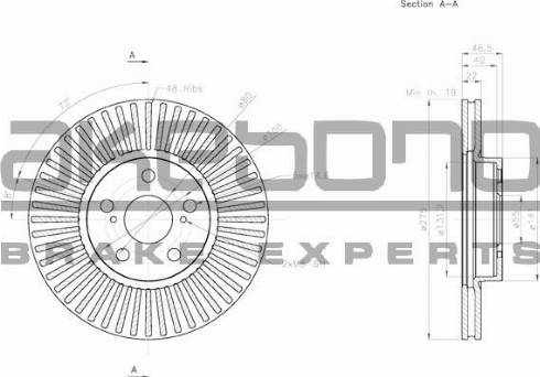 Akebono BN-0643 - Kočioni disk www.molydon.hr