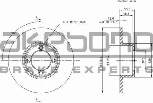 Akebono BN-0654 - Kočioni disk www.molydon.hr