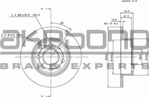 Akebono BN-0668 - Kočioni disk www.molydon.hr